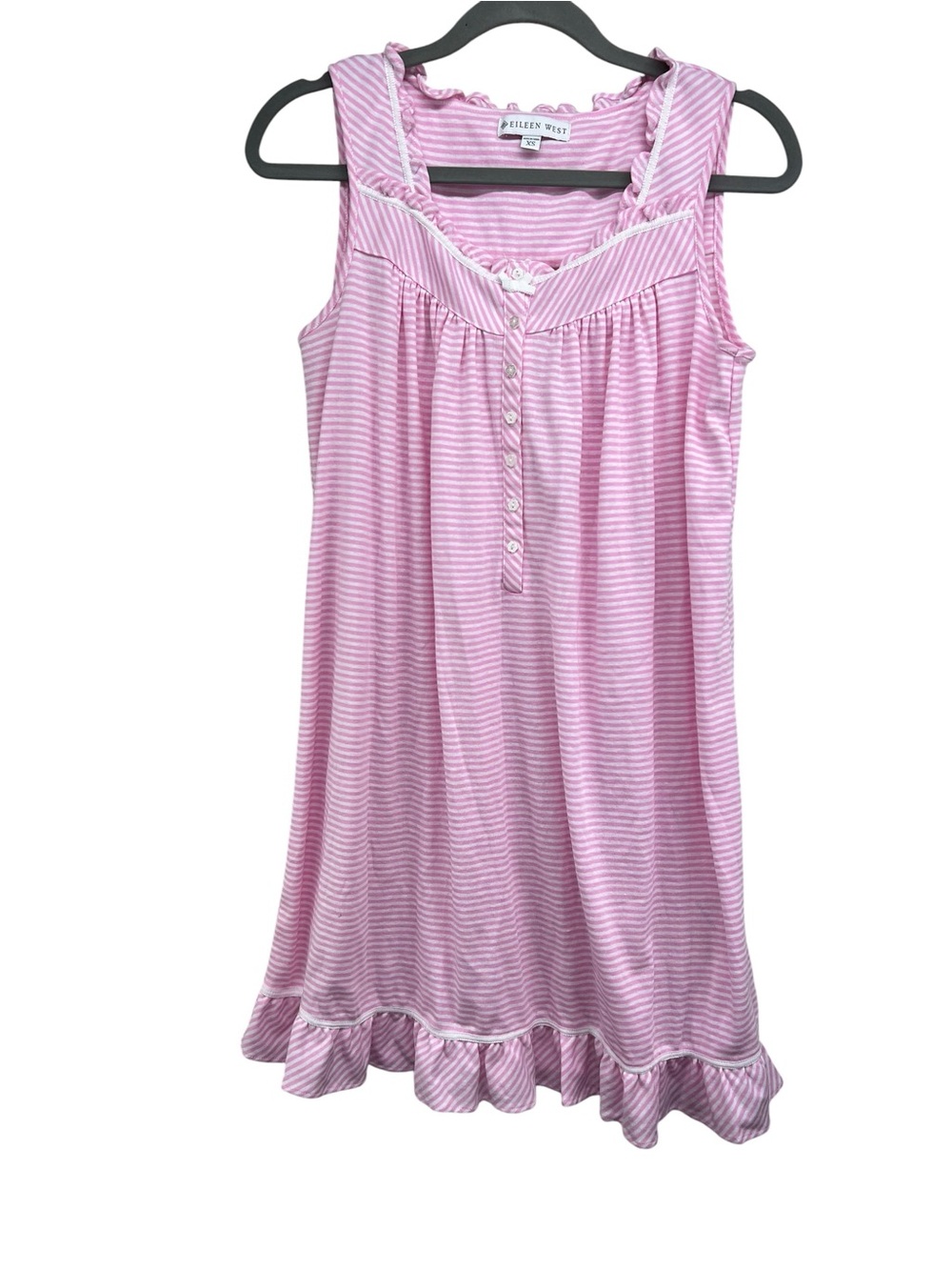 Eileen West Rose Stripe Knit Chemise Short Sleeve Night Gown Womens XS - Picture 2 of 7